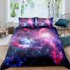 Galaxy Duvet Cover Set 3D Printed Space Themed Bedding Set Boys Galaxy Series Universe Pattern Polyester Quilt Cover For Girl