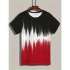 Gradient Color T-Shirt, Summer Men'S T-Shirt, Mountain Pattern, Men'S Crewneck Short-Sleeved Top Suitable for Outdoor Recreation