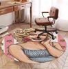 Runder Teppich mit Marilyn Monroe Muster, Innen-/Außenmatte, für Picknick, Spielzimmer, Schlafzimmer, Büro, Wohnzimmer, Heimdeko Teppich, Geburtstagsgeschenk