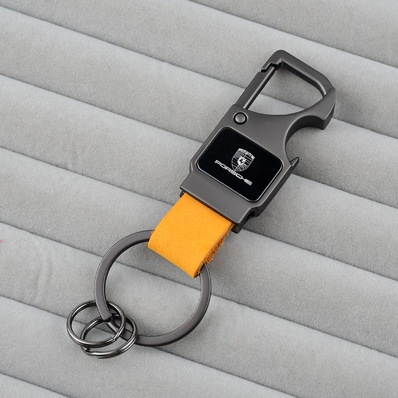 Multifunktionell flasköppnare Bilnyckelring Nyckelhållare Nyckelring För Porsche Panamera Cayenne Taycan 911 718 Macan Carrera-GT 928