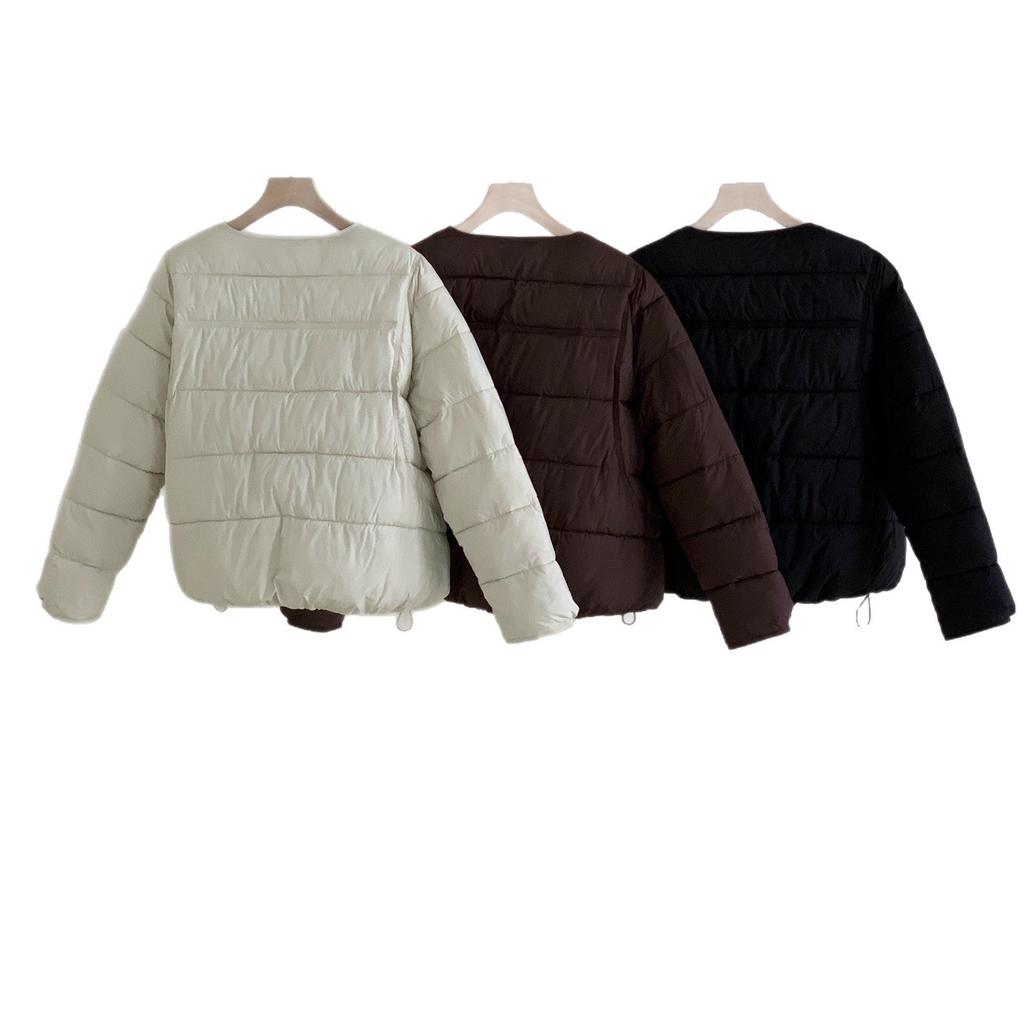 Women’s Short Round Neck Winter Jacket With Adjustable Hem