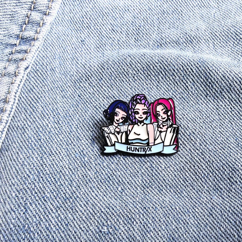 K-POP Demon Hunter Girl Group Cartoon Metal Brooch - Creative Bag & Clothing Accessory