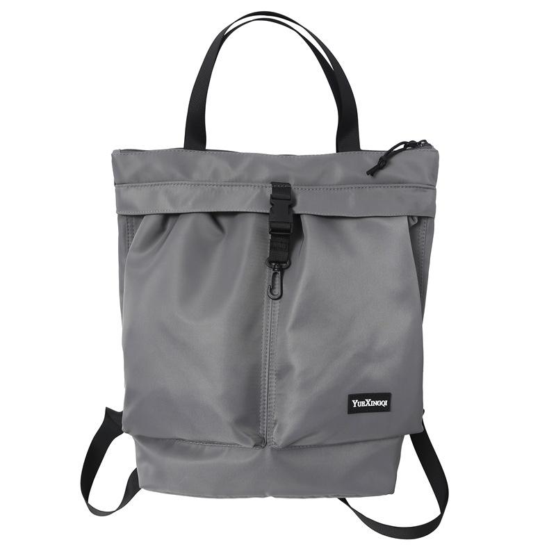 Mochila para Homens e Mulheres para Deslocamento Bolsa de Mão Cor Sólida Casual Bolsa Tote de Ombro Único Grande Capacidade Mochila de Nylon Resistente a Salpicos Moderna