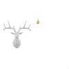 Boho Resin Deer Head Sculpture And Brass Gourd Statue Feng Shui Ornament Collectible Wall Mount