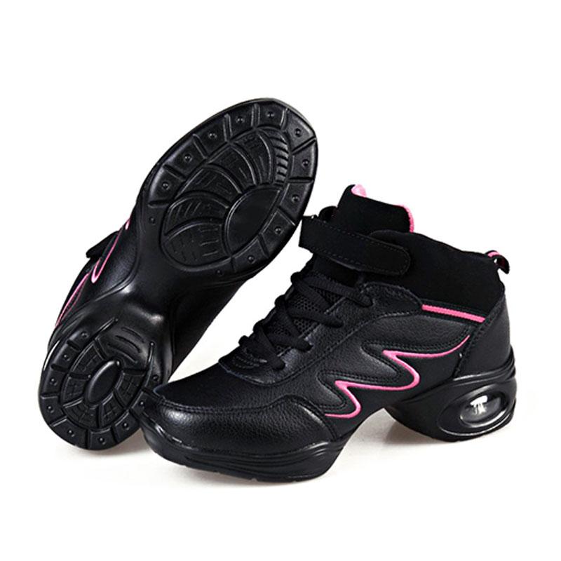 White Leather Jazz Dance Sneakers Women Soft Soled Teachers Dance Shoes Latin Practice Dancing Shoes