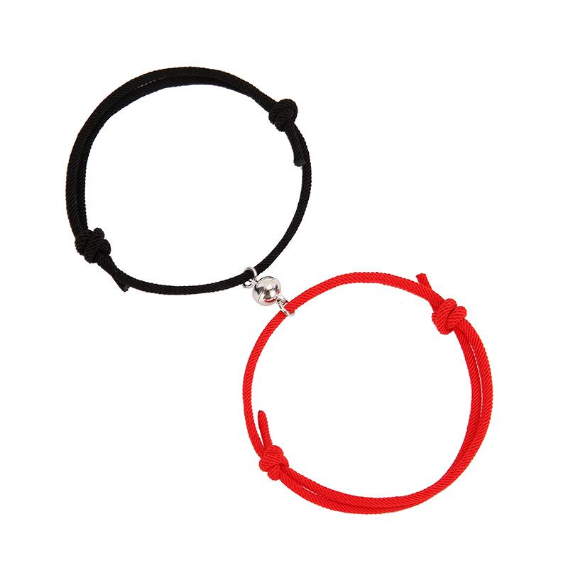 Milanese Magnetic Attraction Couple Bracelets - Pair of Simple Alloy Rope Jewelry