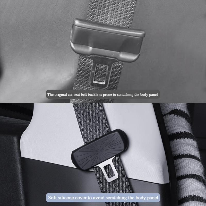 Car Seatbelt Buckle Cover for Tesla Model 3/Y/3+ Highland 2024 Silicone Seat Belt Buckle Protective Cover Interior Accessories