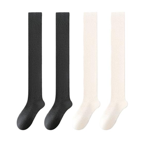 Damen Oberschenkelhohe Socken Dehnbare Gerippte Überknie-Socken Selbsterwärmende Atmungsaktive Stiefelstrümpfe für Dating Party Streetwear