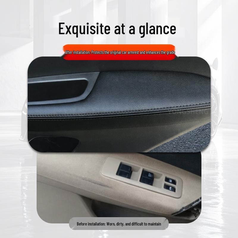 Compatible Leather Door Armrest Wrap for 18 Nissan Qashqai Models - Interior Renovation and Modification.