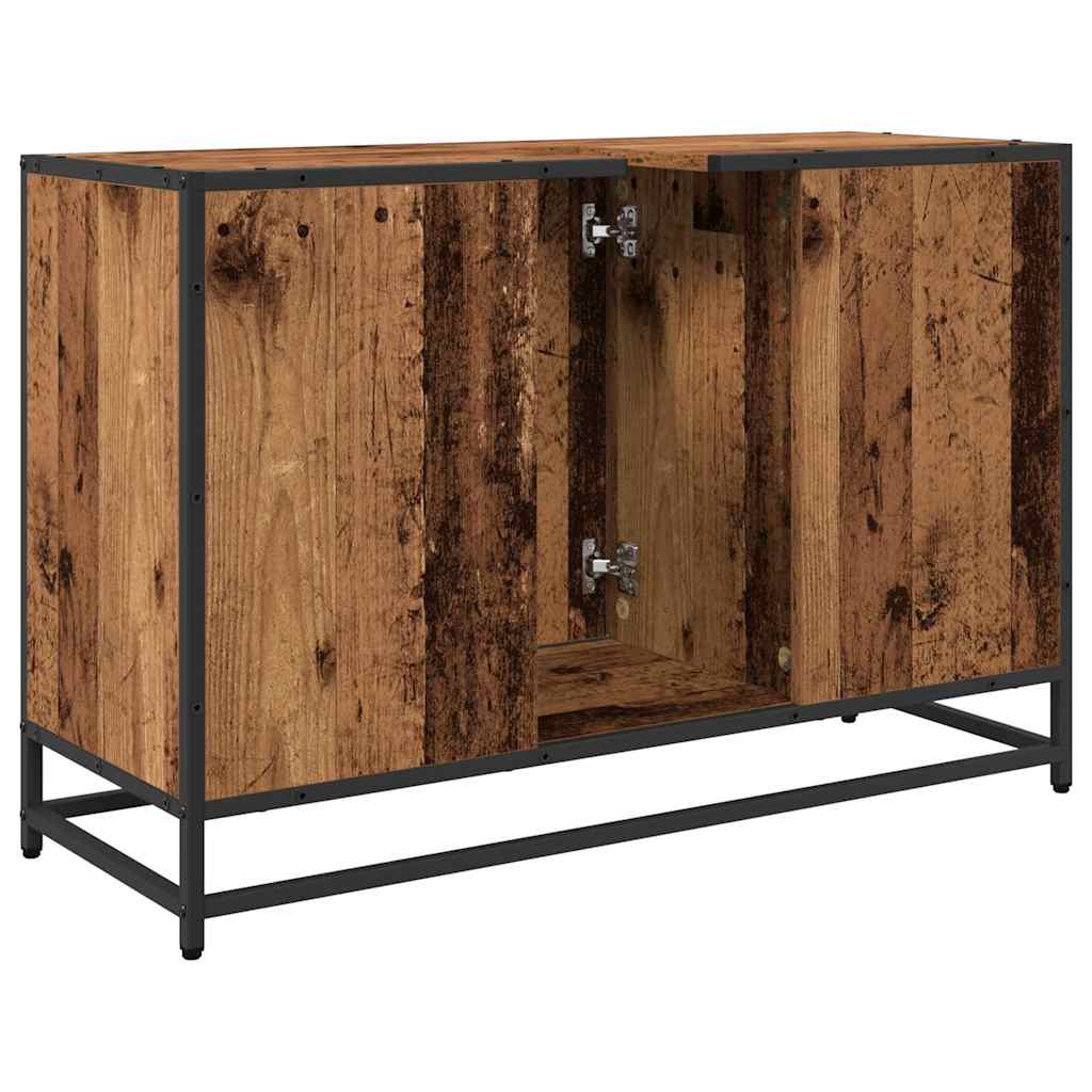 Bathroom Cabinet with Door Reclaimed Wood Look 90 x 33 x 60 cm Particleboard