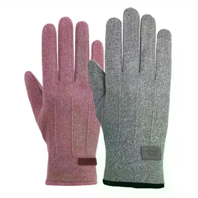 Women Men Winter Thick Plush Gloves Fashion Warm Suede Outdoor Guantes Lady Touchscreen Driving Gloves Sports Cycling Mittens