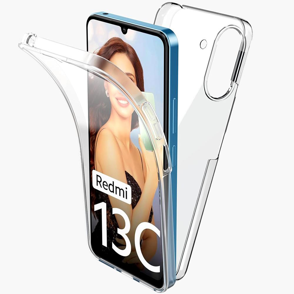 

Чехол-бампер 360° для Xiaomi Redmi C C Note 11 10 9 Pro Plus Pro+ 4G 5G, прозрачный, гибридный, твердая крышка из ПК, силиконовая оболочка REDMI 10A