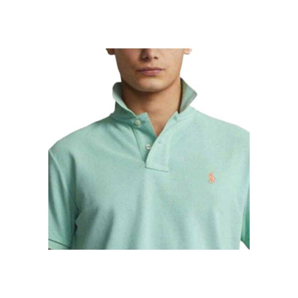 Polo Ralph Lauren Solid Color Logo Embroidered Casual Short Sleeve Polo Shirt Men tops Sea-Green 710680784-281