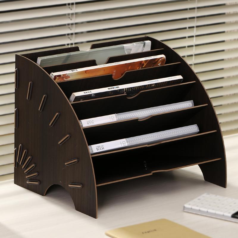 

Multi-Tier Semicircular File Organizer Rotating Desktop Document Sorter Office Desk Storage Rack for Home Office Workstation