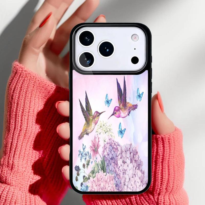 Lovely Birds Hummingbird Phone Case for iPhone 17 16 15 14 13 Pro Max Back Cover for 12 11 Pro Coque