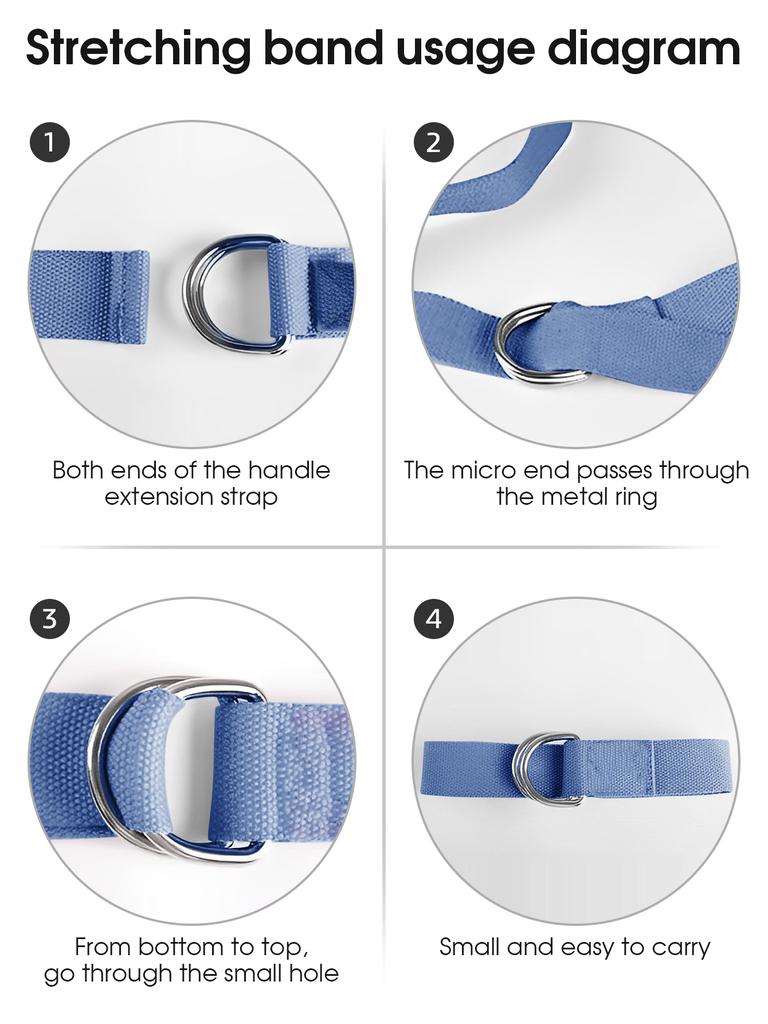 Yoga Strap/Stretching Strap With Extra Secure Adjustable D-Ring Closure Ideal For Daily Stretching Physical Therapy Fitness
