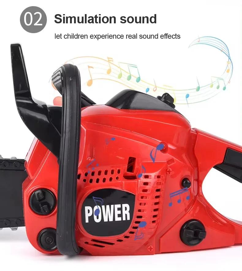 Non-Toxic Big Size Electronic Chainsaw Toys Kids Pretend Play Toy Power Rotating Chainsaw With Sound Electric Repair Tools Toys For Children