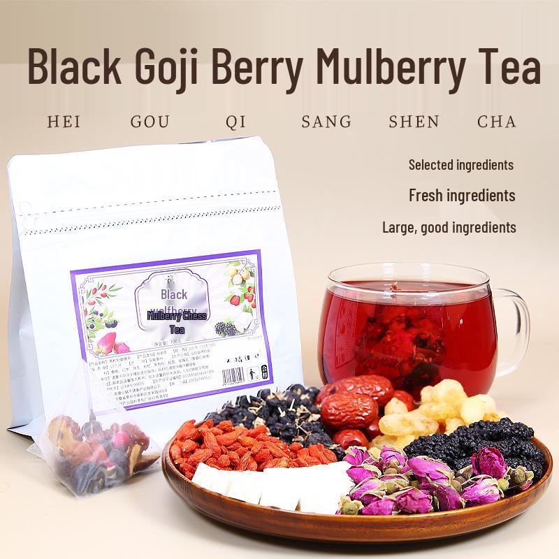 Black Goji Berry, Mulberry, Longan, Poria, and Rose Tea - 10g*10 Bags