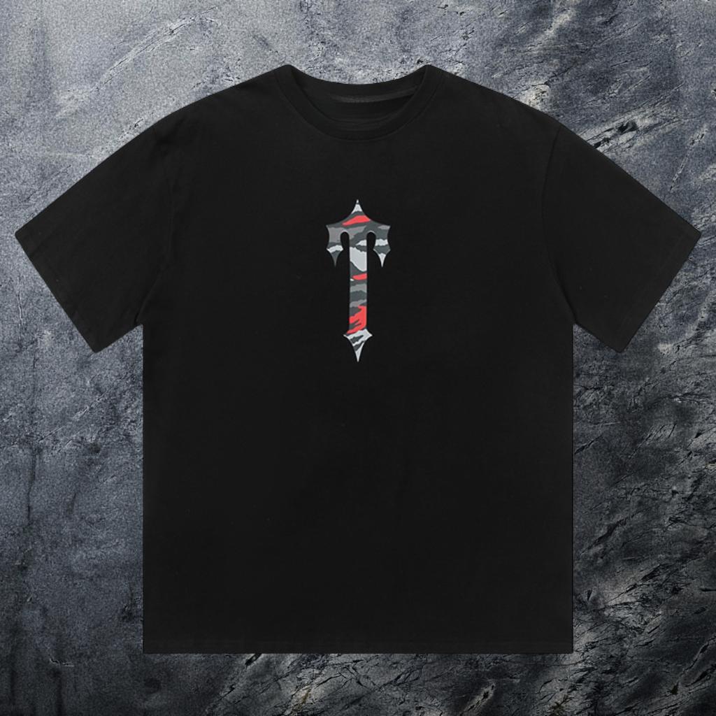 2026 Pop Trap ShortSleeved Star Printed Ins Niche Streetwear Brand Cotton American High Street TShirt Both Of Unisex And Unisex