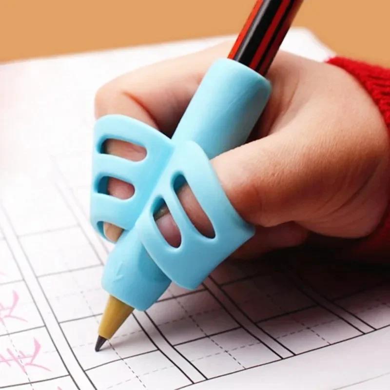 4pcs Silicone Pen Grip Set, Ergonomic Design for Handwriting Correction & Posture Training, Suitable for Beginners