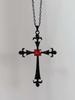 Gothic Baroque Cross Pendant Necklace With Alloy Chain For Women
