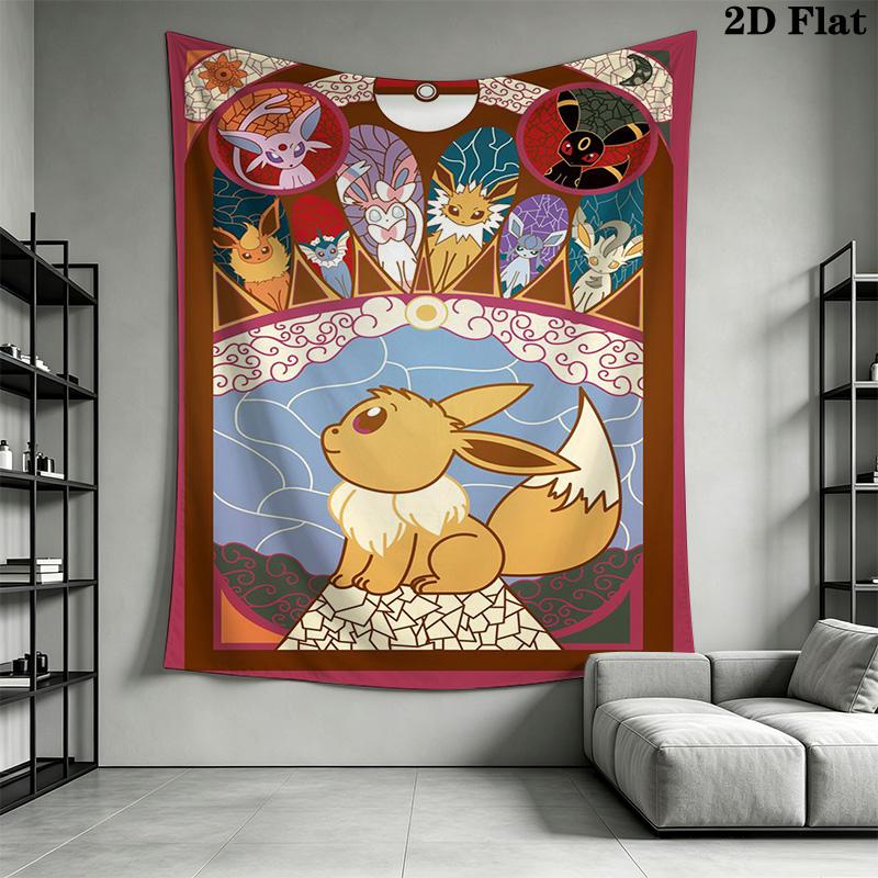 Eevee Evolution Tapestry Wall Tapestry Background Cloth Wallmounted Background Cloth Soft Atmospheric Background Cloth