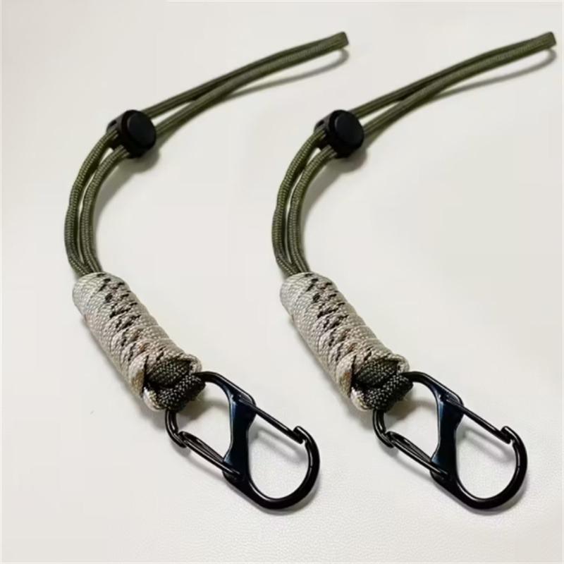 4PCS Hand Woven Umbrella Rope Keychain Wrist Strap Outdoor Car Key Hanging Cord Portable Durable Wear-resistant External Buckle