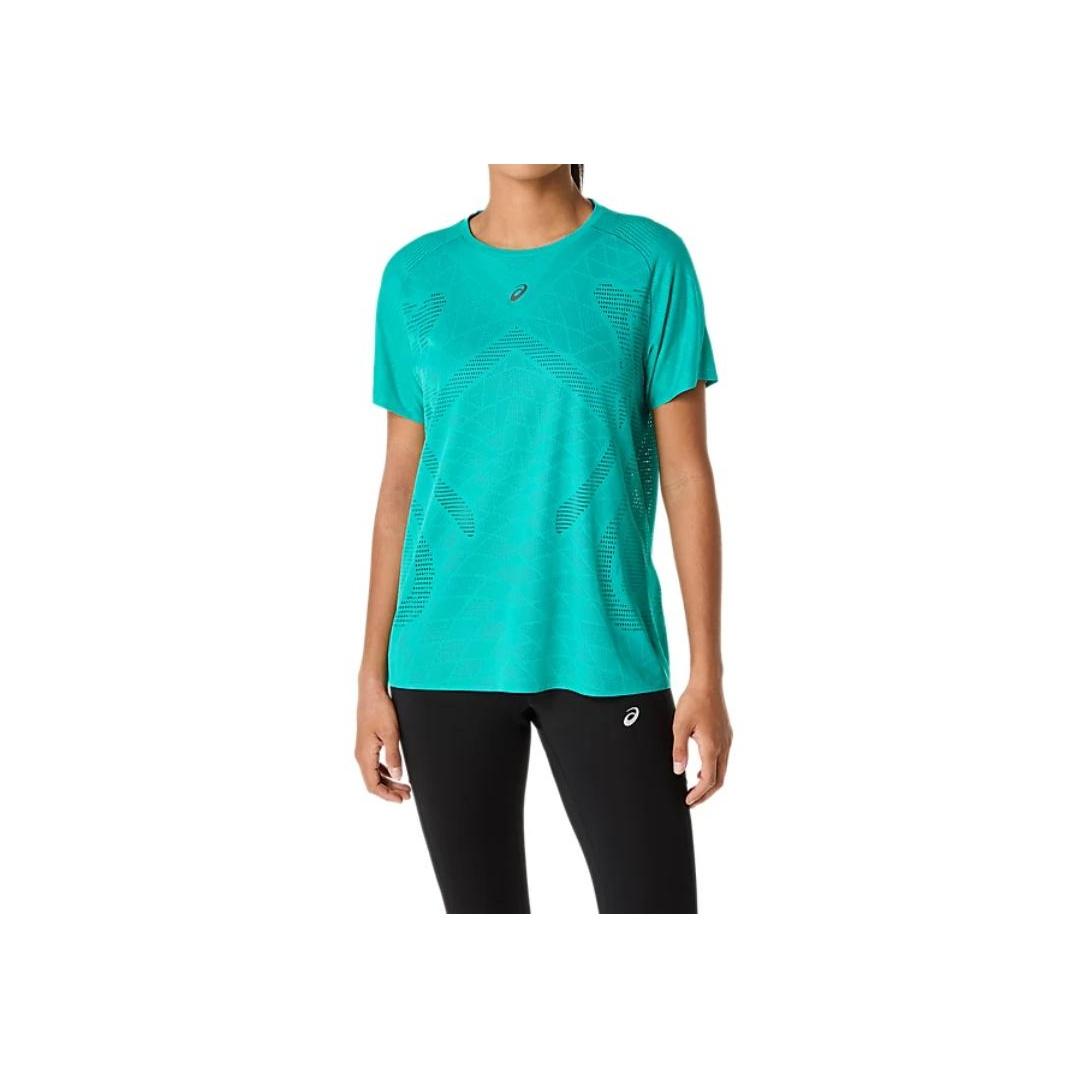 

New Asics Metarun Raglan Sleeve T Shirt Women s Green 2012D223-400 M