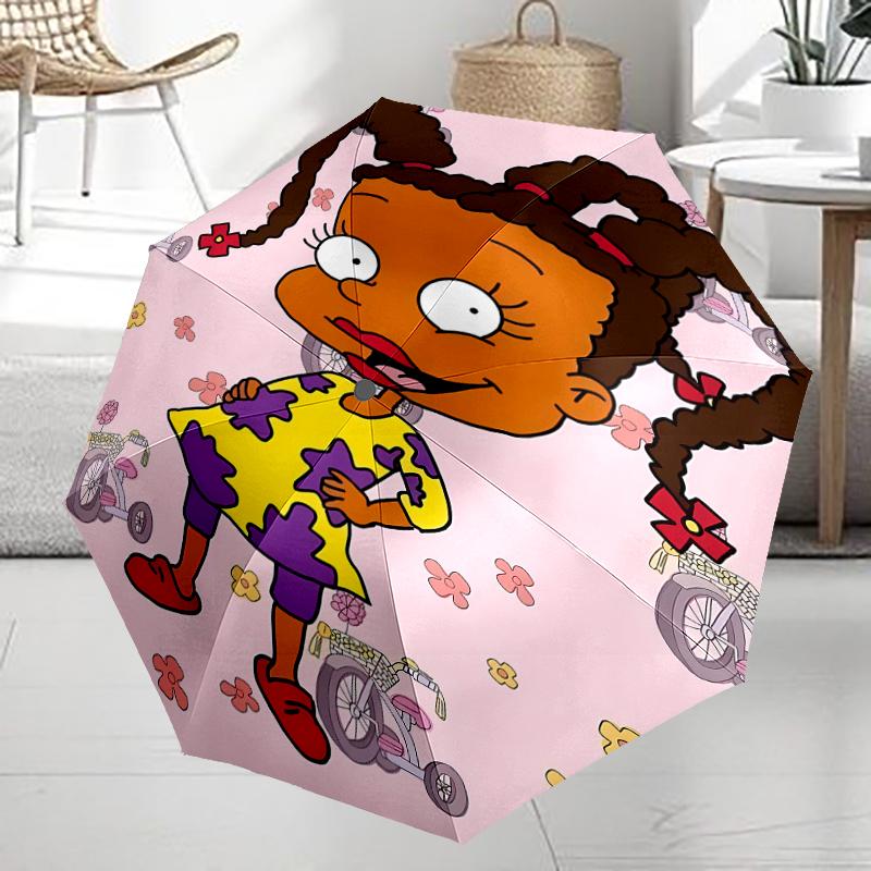Rugrats Theme Automatic Umbrella, Lightweight & Portable, 8 Rib, Perfect for Outdoor Travel, Birthdays, Christmas, Gifts.