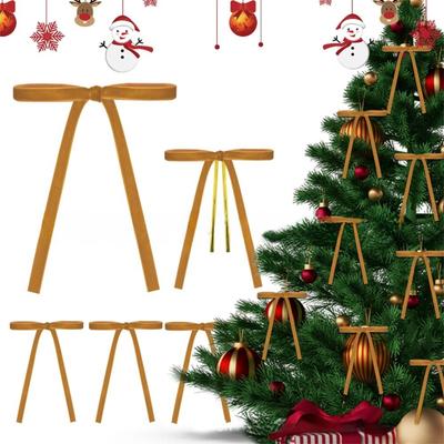 24Pcs Velvet Material Christmas Tree Bows Cable Tie 24pcs Set DIY Handmade Bows Multi-functional Slender Design