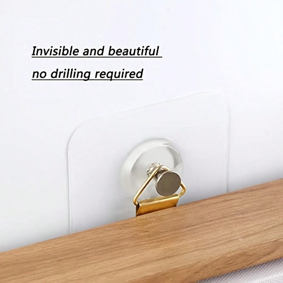 Self-Adhesive Wall Hooks, Nail-Free Wall Mount, Thumb-Tack Style Picture Hangers, for Indoor Home Decor