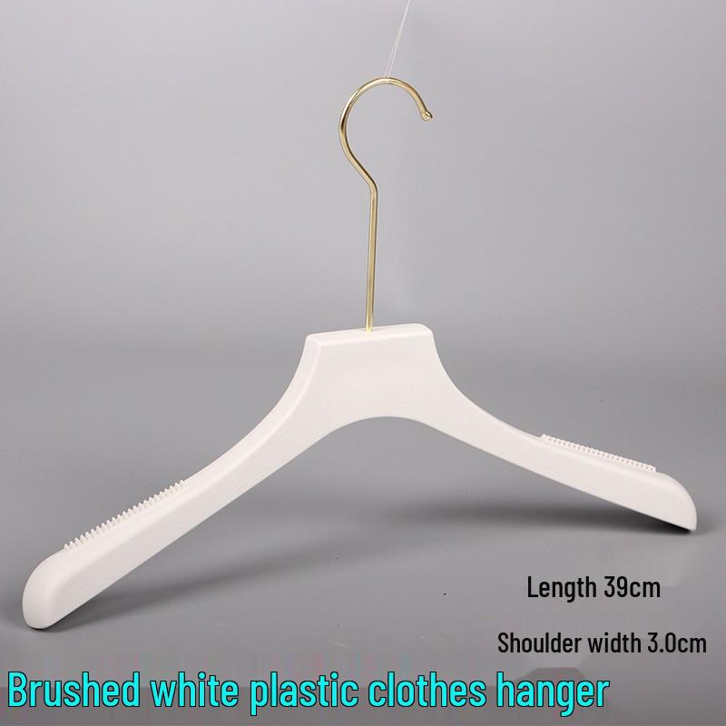 White Plastic Women's Clothing Hanger with Pant Clips for Live Streaming and Household Use