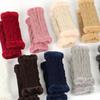 Purple Warm Fur Gloves for Autumn and Winter Thick Velvet Gloves Short Knitted Plush Sleeve with Gloves