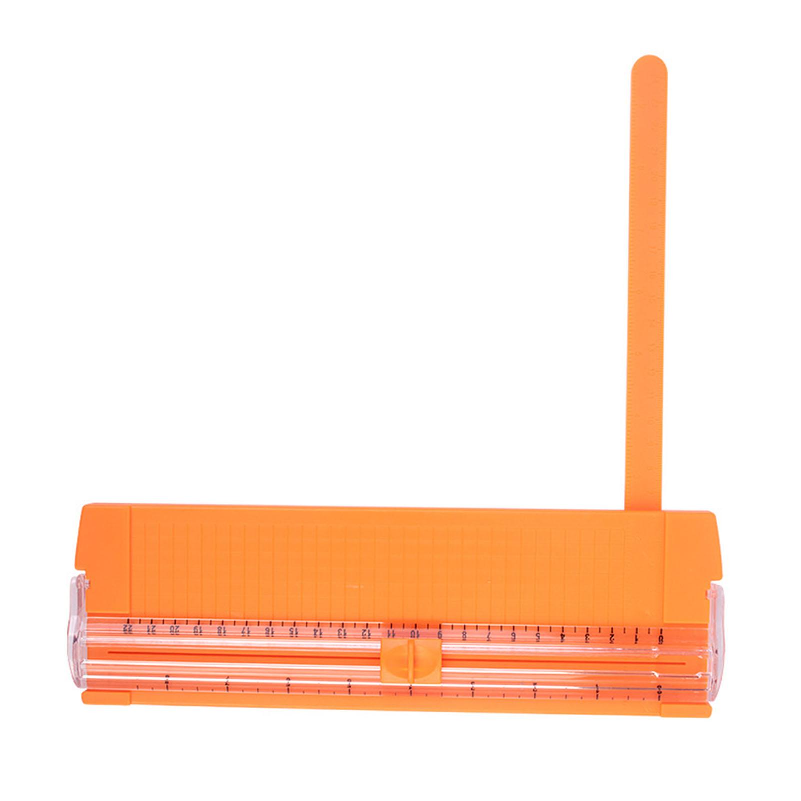 

Резак для бумаги Оранжевый Двустороннее лезвие Двойная шкала Пластиковая сталь 27x8.5x2.5см Триммер для скрапбукинга