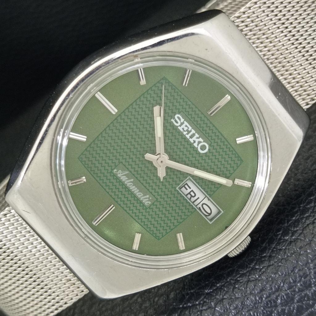 

SEIKO AUTOMATIC 6309A VINTAGE JAPAN MENS GREEN COLOR DIAL WATCH a701452-5 R206b-a701452