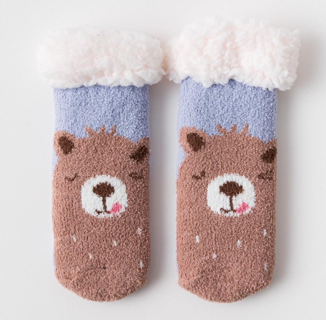 

Нескользящие детские зимние носки с флисовой подкладкой - Толстые, теплые и уютные коралловые напольные носки для детей M (1-3 Years, Foot Length 13-15CM)