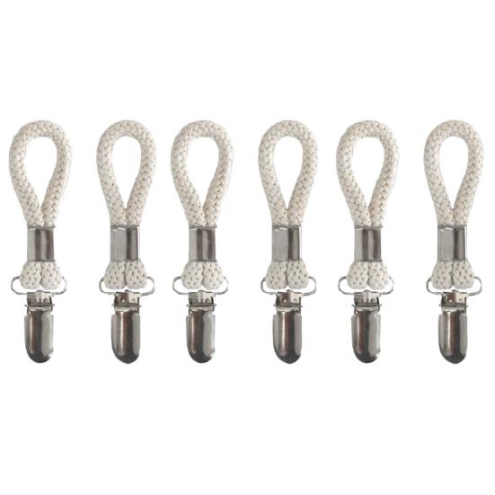 Towel Clip Practical Thick Braided Cotton Rope Hanging Clip Heavy Duty Cloth Hanger Towel Clamp for Kitchen