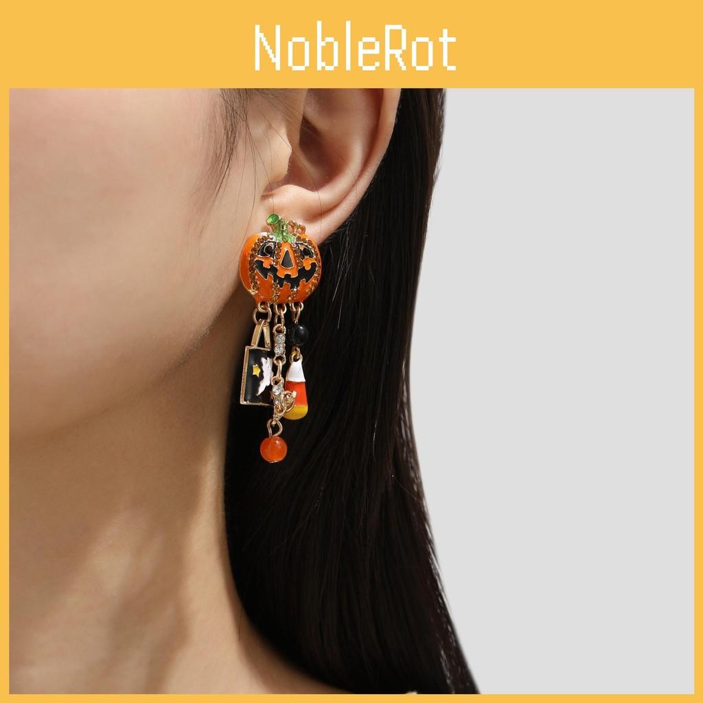 Stunning Halloween Pumpkin Ghost Earrings With Elegant Tassels And Sparkling Zircon For Women