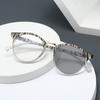 Fashion HD Striped Photochromic Womens Reading Glasses Ultra Light Anti Blue Light Presbyopia Glasses for Outdoor