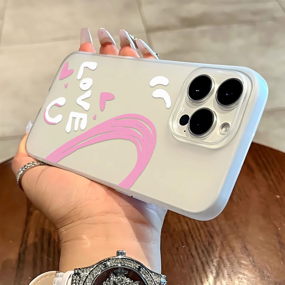 

Love Pattern Phone Case For iPhone 17 Air 16 14 15 Pro Plus 13 12 11 Pro Max 16e XR XS Shockproof Silicone Phone Cover Fundas iphone 11 Pro