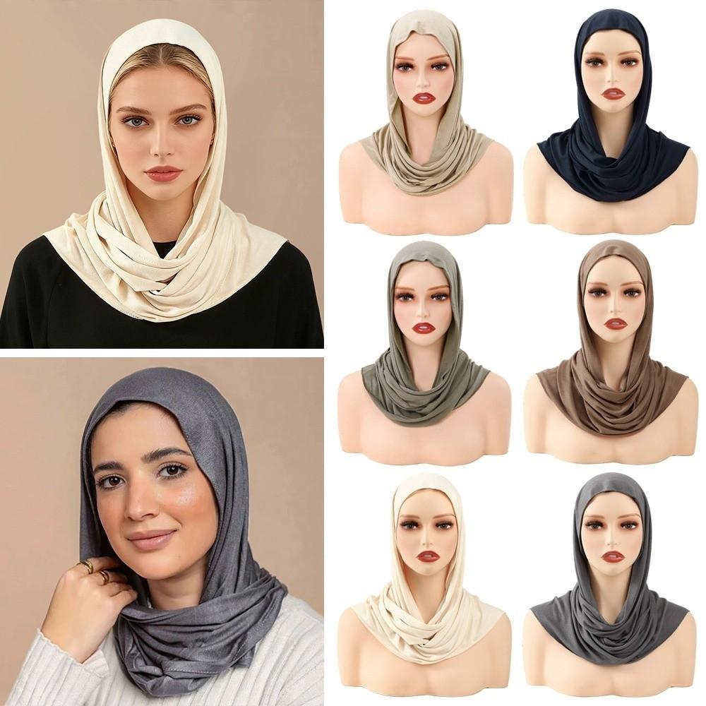 Modal Jersey Instant Hijab Cotton Stretch Hijab Caps Classic Headscarf for Women