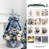 DIY Blue & White PVC Flocked Christmas Tree Set with Ornaments
