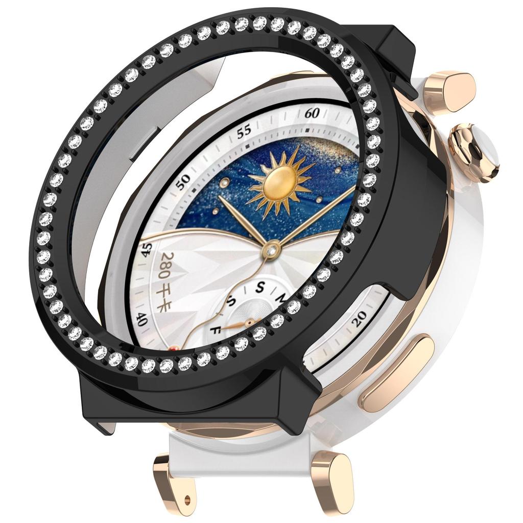Blingowa Pusta Obudowa PC Na Huawei Watch GT5 4 41mm Pokrowiec Skóra Samrt Pasek Diamentowy Kryształowy Zderzak Ochronny GT5 41mm