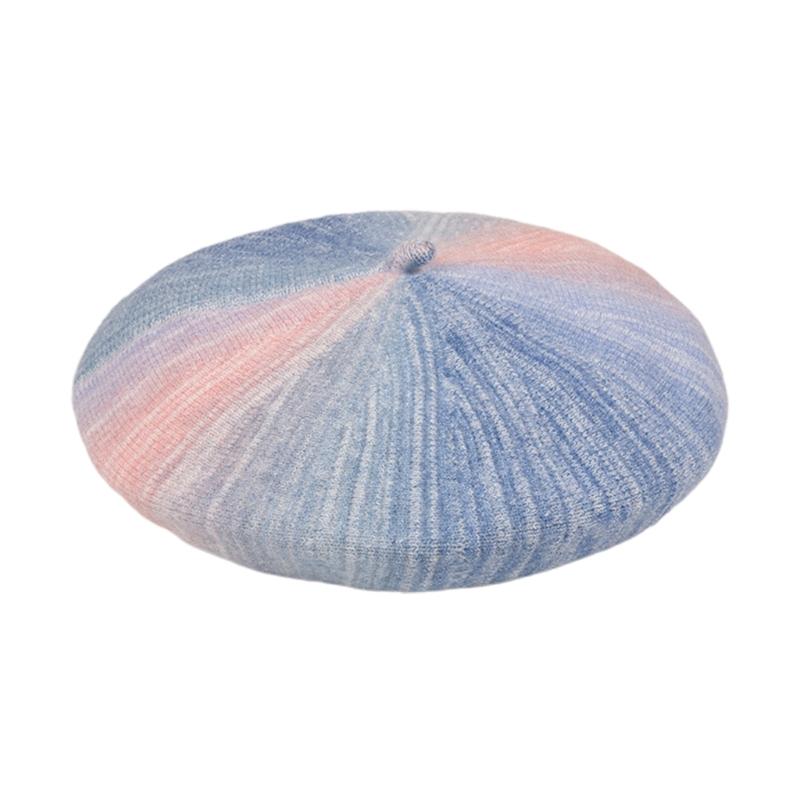

Ретро Градієнтний Вовняний В язаний Берет Проста Модна В язана Шапка Повсякденна В язана Кепка Аксесуари Складана Особистість Жіноча синій