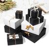 6pcs Black Gift Boxes with Lids and Golden Ribbon Groomsmen Proposal Boxes Craft Boxes for Presents Birthday Wedding Bridesmaid Graduation