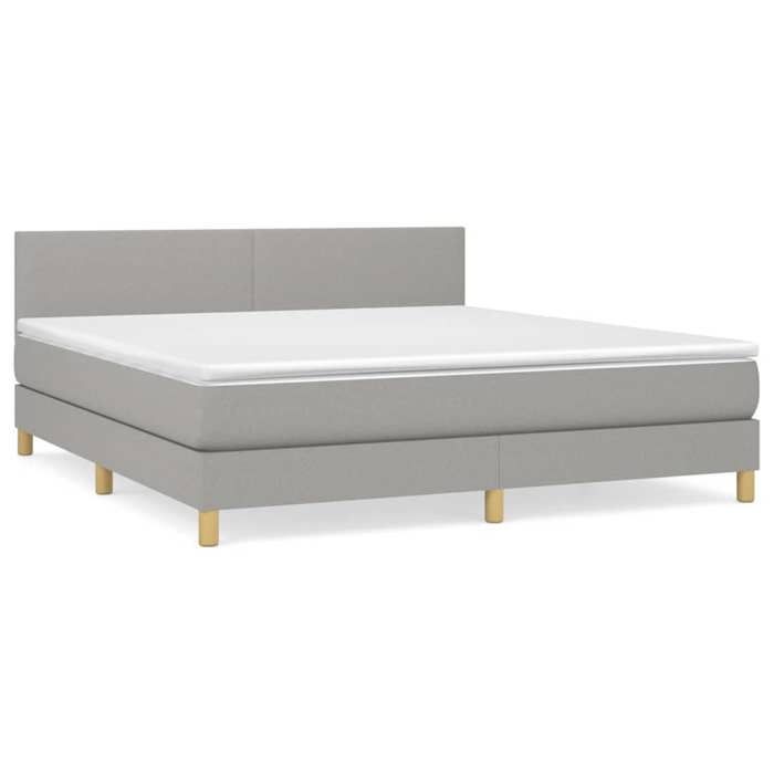 Maison Exclusive - Sommier à lattes de lit avec matelas Gris clair 160x200cm Tissu