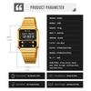 SKMEI 2448 Business Men Retro Luxury Time Digital Electronic Watch For Women Student Waterproof Chrono Wristwatch Simple Clock