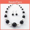 Geometric Pearl Necklace And Earring Set For Women In Summer