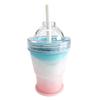 DYS Foldable Ice Hockey Cup, with Straw And Lid, Leak Proof Portable Beverage Food-Grade Silicone Summer Cold Drink for Drinks Juice Whiskey