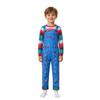 Chucky Cosplay Costume Kids Horror Movie Character Overalls Set Halloween Party Outfit